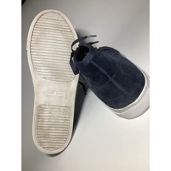Tory Burch Iggy high top women's 8.5M navy blue suede - Picture 3 of 5